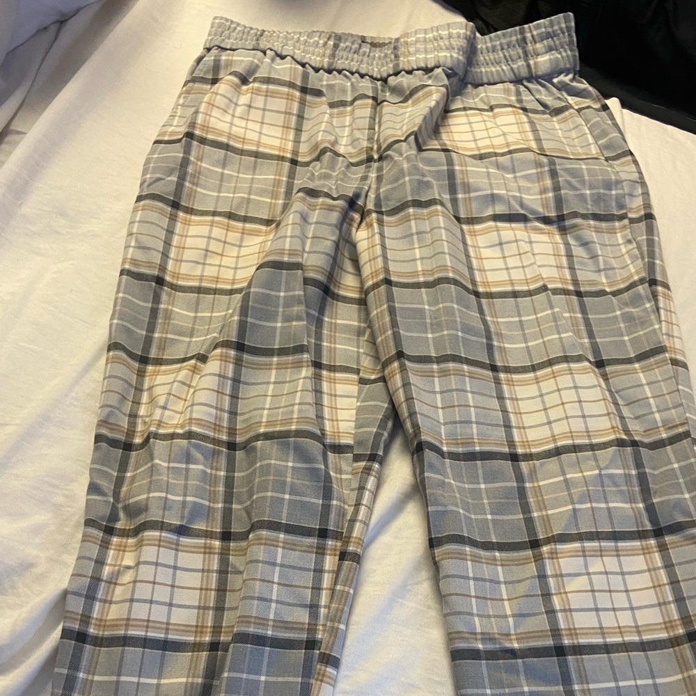 Medium high rise jogger plaid